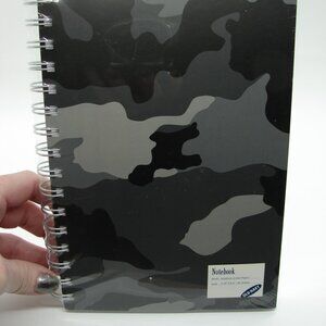 Old Navy Gray Camo Spiral Bound Lined Notebook Journal NWT Shrink Wrapped 80 pgs